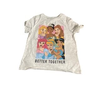 Disney Princess Better Together graphic white short sleeve shirt SIZE 4T